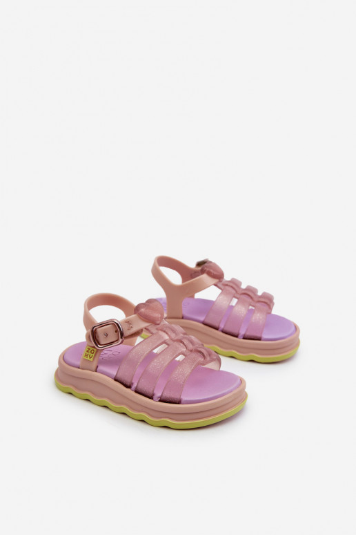 Sandalias infantil con cierres adhesivos NN385020 Color morado