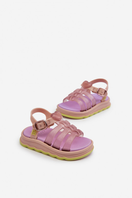 Sandalias infantil con cierres adhesivos NN385020 Color morado