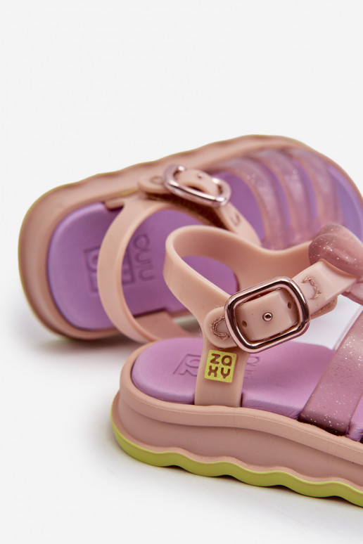 Sandalias infantil con cierres adhesivos NN385020 Color morado