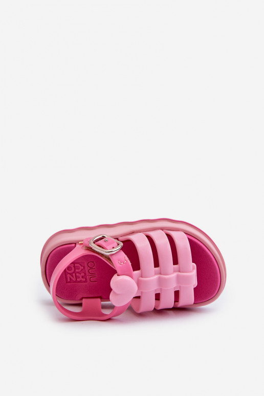 Sandalias infantiles con cierres adhesivos NN385018 color rosa