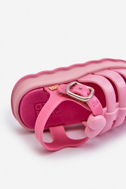 Sandalias infantiles con cierres adhesivos NN385018 color rosa