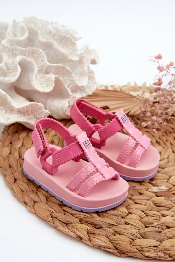 Sandalias infantiles con cierres adhesivos LL385027 rosa