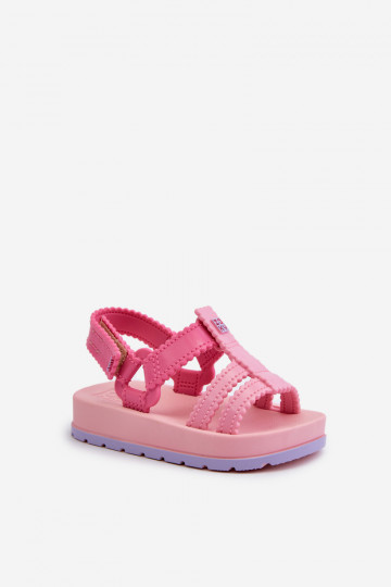 Sandalias infantiles con cierres adhesivos LL385027 rosa 2