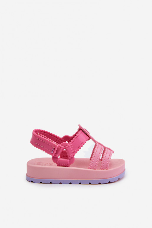 Sandalias infantiles con cierres adhesivos LL385027 rosa