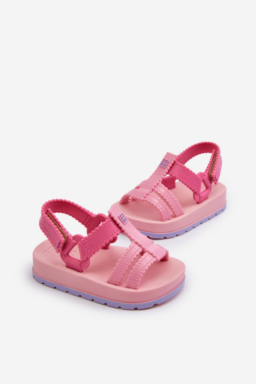 Sandalias infantiles con cierres adhesivos LL385027 rosa