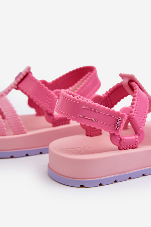 Sandalias infantiles con cierres adhesivos LL385027 rosa
