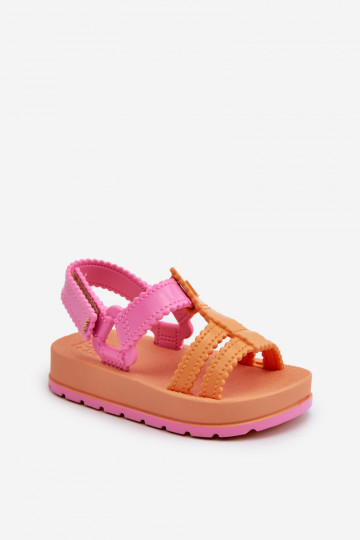 Sandalias infantiles con cierres adhesivos LL385026 color naranja 2