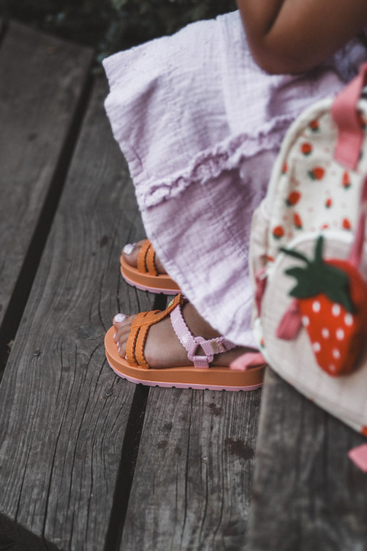 Sandalias infantiles con cierres adhesivos LL385026 color naranja Sandalias infantiles con cierres adhesivos LL385026 color naranja