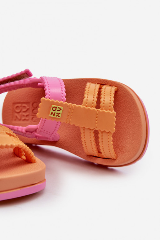 Sandalias infantiles con cierres adhesivos LL385026 color naranja