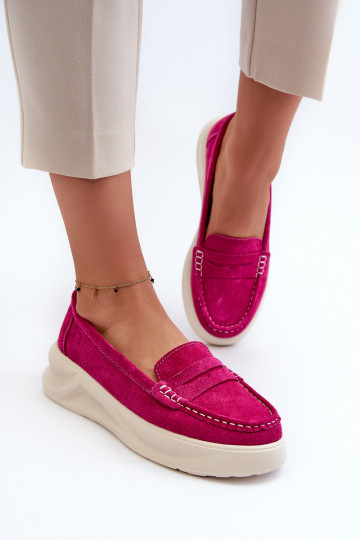 confeccionado en ante Mocasines rosa Filidia