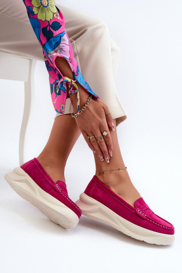 confeccionado en ante Mocasines rosa Filidia 2