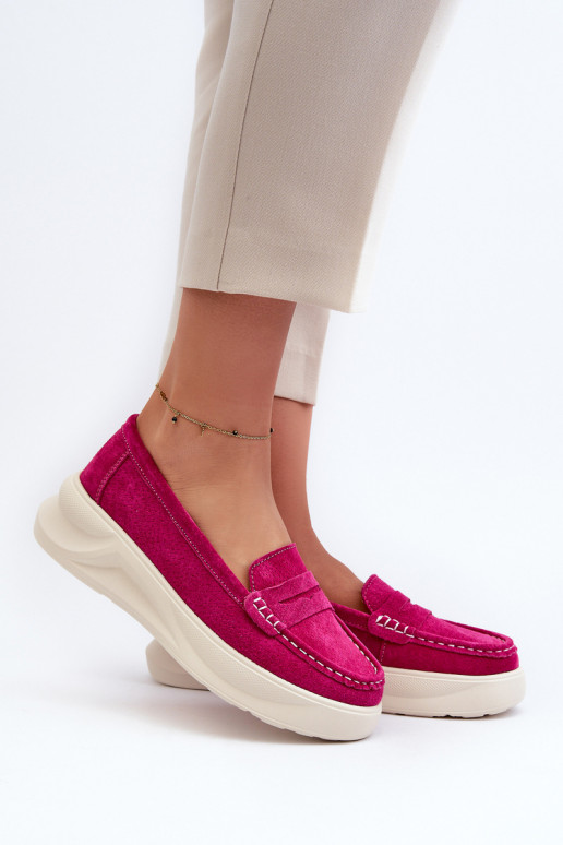 confeccionado en ante Mocasines rosa Filidia