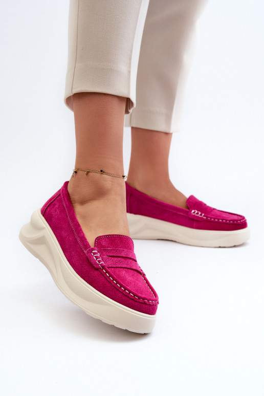 confeccionado en ante Mocasines rosa Filidia