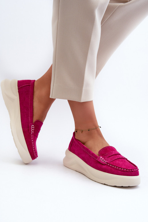 confeccionado en ante Mocasines rosa Filidia