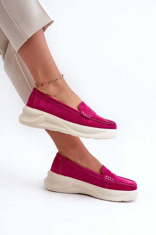confeccionado en ante Mocasines rosa Filidia