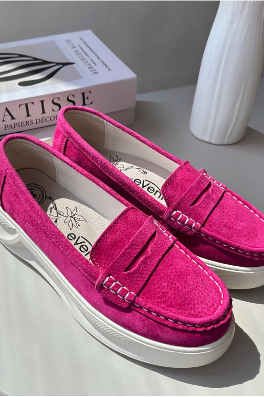 confeccionado en ante Mocasines rosa Filidia