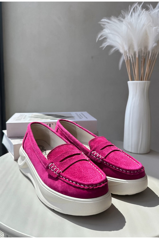 confeccionado en ante Mocasines rosa Filidia