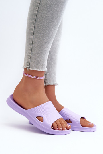 Pantuflas de mujer modelo clásico color morado Juniria