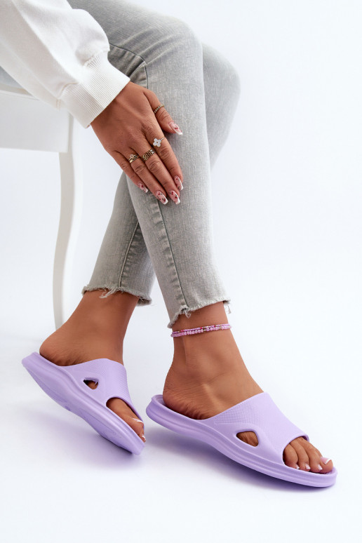 Pantuflas de mujer modelo clásico color morado Juniria