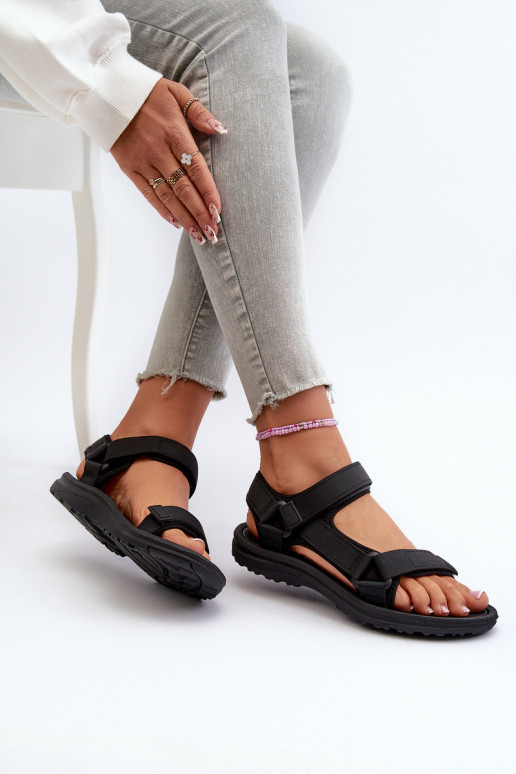 Sandalias de mujer estilo deportivo en color negro Lumeria