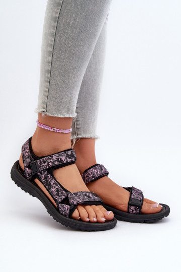 Sandalias mujer estilo sport Negro y rosa Lumeria
