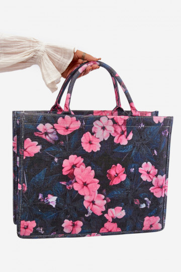 Bolso con flores Mooch negro y rosa 2