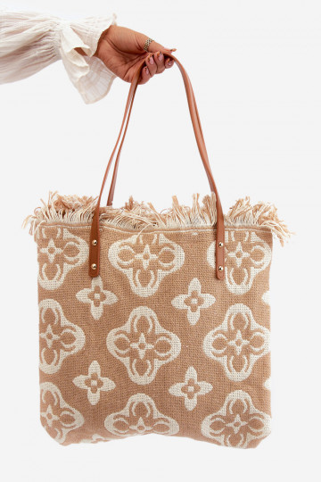 Wzorzysta Bolso Trenzado/Bolso De Playa Marrón Sadhara