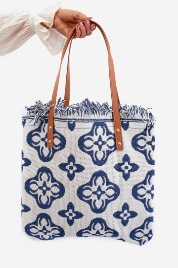 Wzorzysta Bolso Trenzado/Bolso De Playa Blanco Sadhara