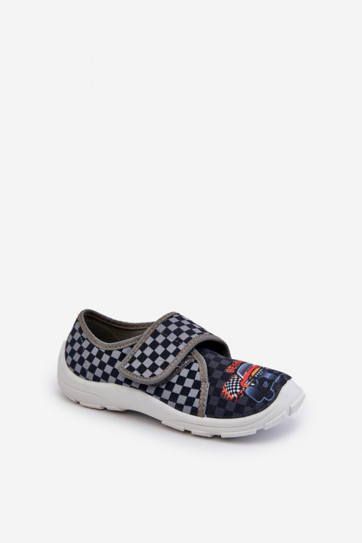 Pantuflas cómodas para niño con cierres adhesivos Befado 974Y540 gris