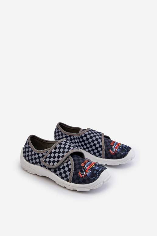 Pantuflas cómodas para niño con cierres adhesivos Befado 974Y540 gris
