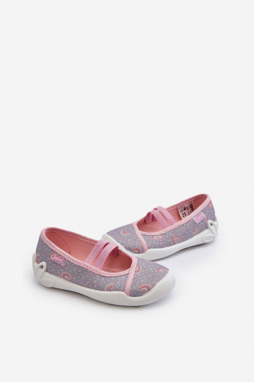 Pantuflas Bailarinas We Wzorki Befado 116X328 color gris-rosa