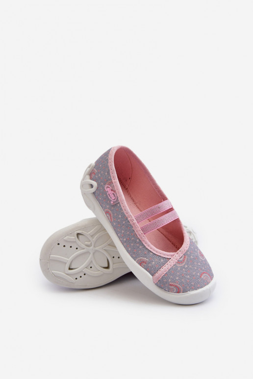 Pantuflas Bailarinas We Wzorki Befado 116X328 color gris-rosa