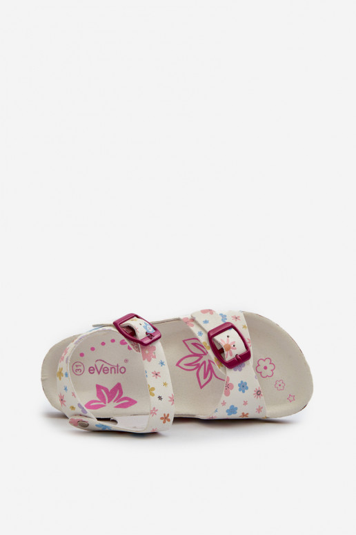 sandalias Infantiles de flores con hebillas en color blanco Memoria