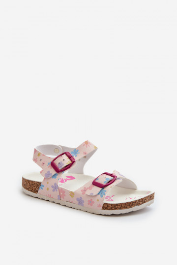 sandalias Infantiles de flores con hebillas en color rosa Memoria