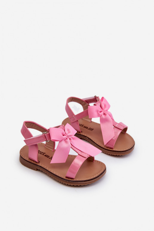Sandalias lacadas Infantil con cintas con cierres adhesivos rosa Joratia
