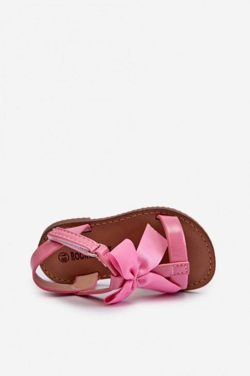 Sandalias lacadas Infantil con cintas con cierres adhesivos rosa Joratia