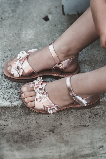 sandalias Infantil Ozdobione con motivos florales con cierres adhesivos rosa Fagossa 2