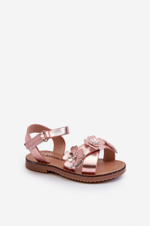 sandalias Infantil Ozdobione con motivos florales con cierres adhesivos rosa Fagossa