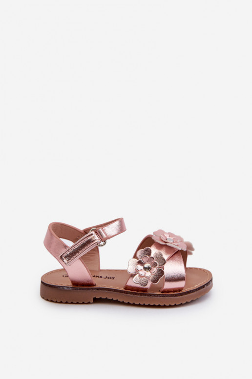 sandalias Infantil Ozdobione con motivos florales con cierres adhesivos rosa Fagossa