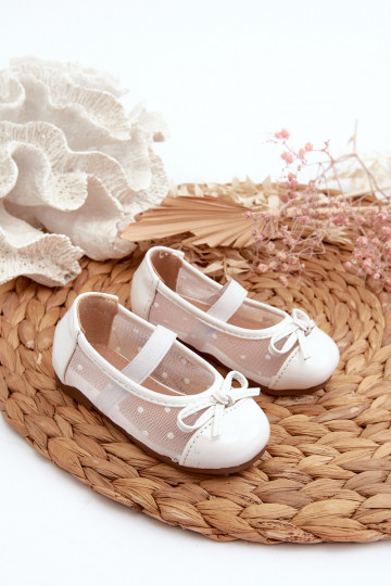 bailarinas infantiles con cintas en color blanco Jellema
