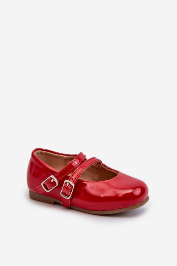 bailarinas efecto barniz Infantil con tirantes color rojo Margenis 2
