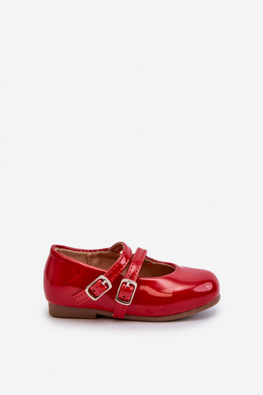 bailarinas efecto barniz Infantil con tirantes color rojo Margenis