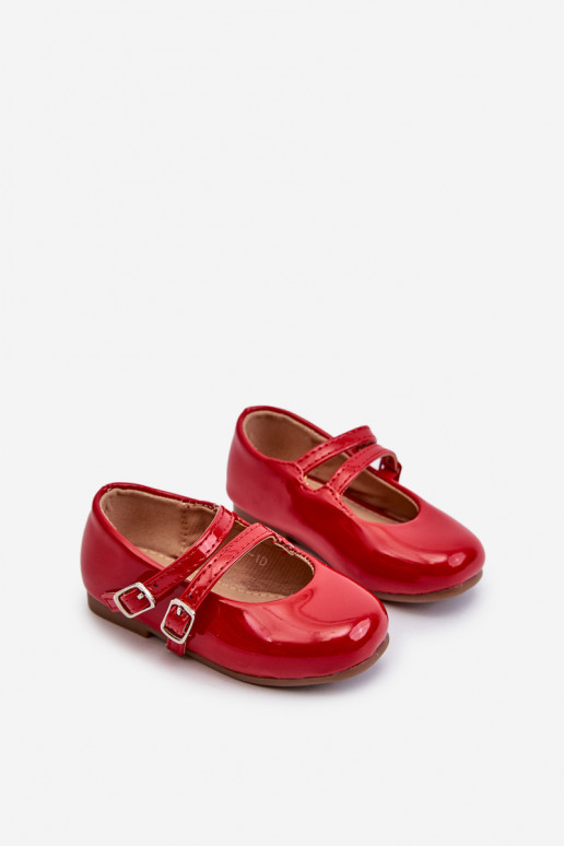 bailarinas efecto barniz Infantil con tirantes color rojo Margenis