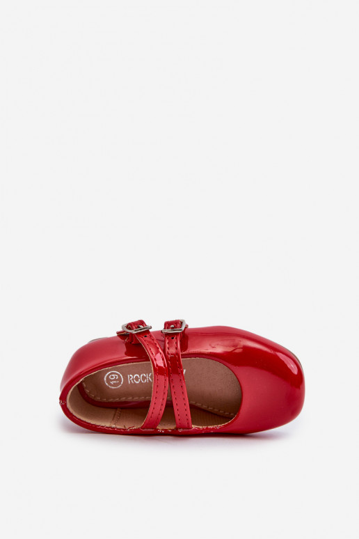 bailarinas efecto barniz Infantil con tirantes color rojo Margenis