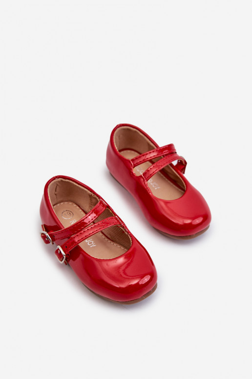 bailarinas efecto barniz Infantil con tirantes color rojo Margenis