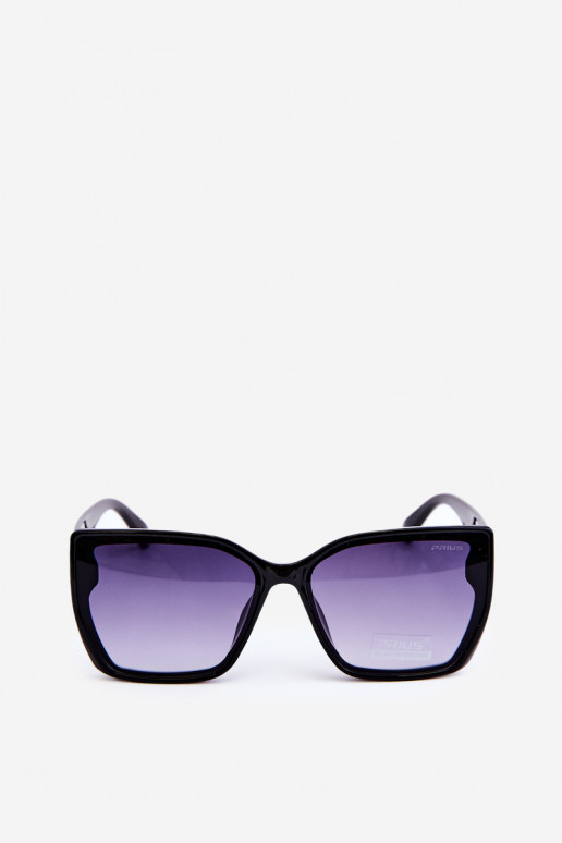 Gafas de sol de mujer modelo clásico con detalles ornamentados UV400 negro