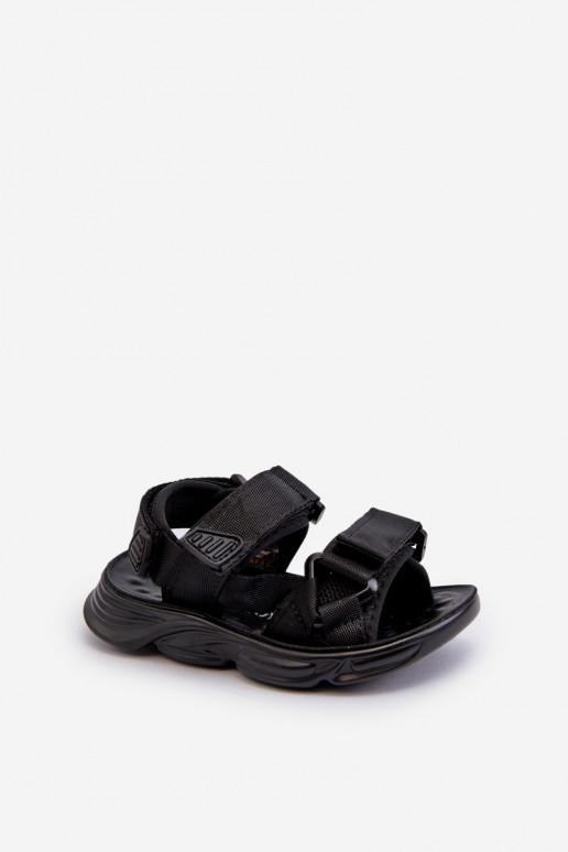Sandalias infantiles con cierres adhesivos color negro Orretta