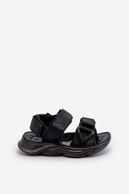 Sandalias infantiles con cierres adhesivos color negro Orretta