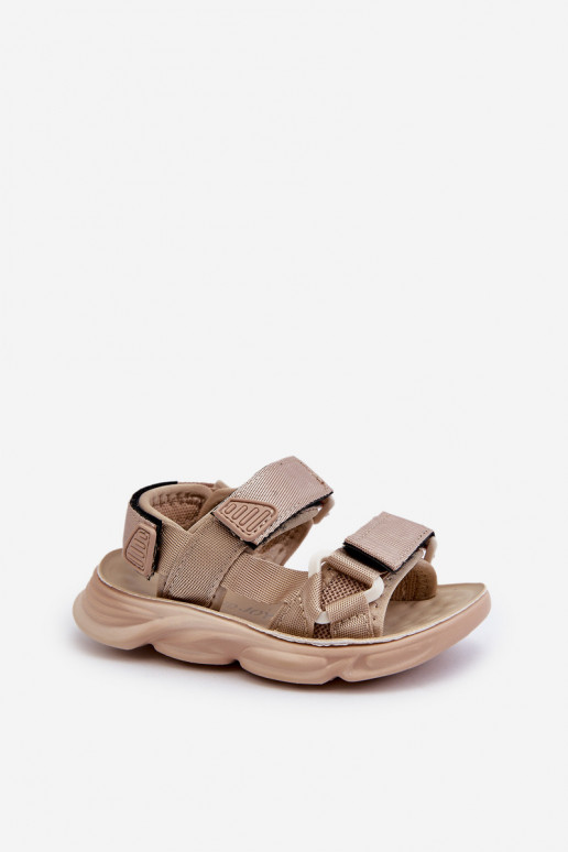 Sandalia infantil con cierres adhesivos beige Orretta