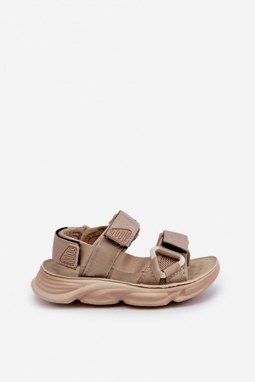 Sandalia infantil con cierres adhesivos beige Orretta